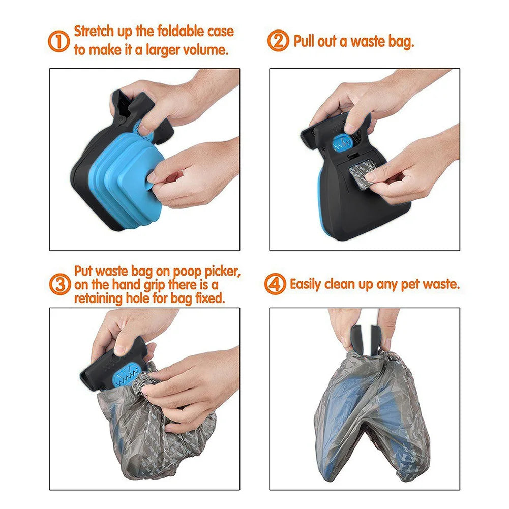 Ultimate Dog Pet Travel Pooper Scooper with Eco-Friendly Bags - Convenient, Foldable Waste Cleaner for Easy Cleanup